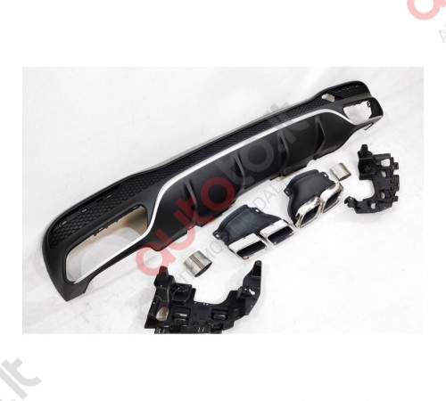 W166 X166 GLE GLS AMG 63 style galinis difuzorius su juodais antgaliais